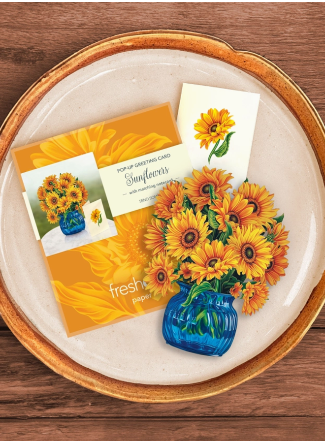 Mini Pop-Up Greeting Card Sunflowers