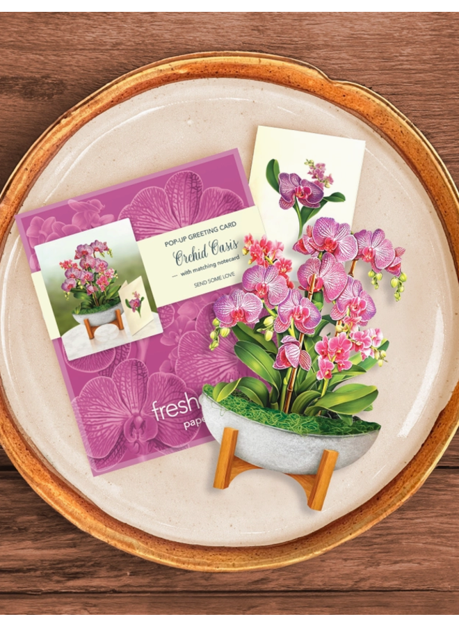 Mini Pop-Up Greeting Card Orchid Oasis