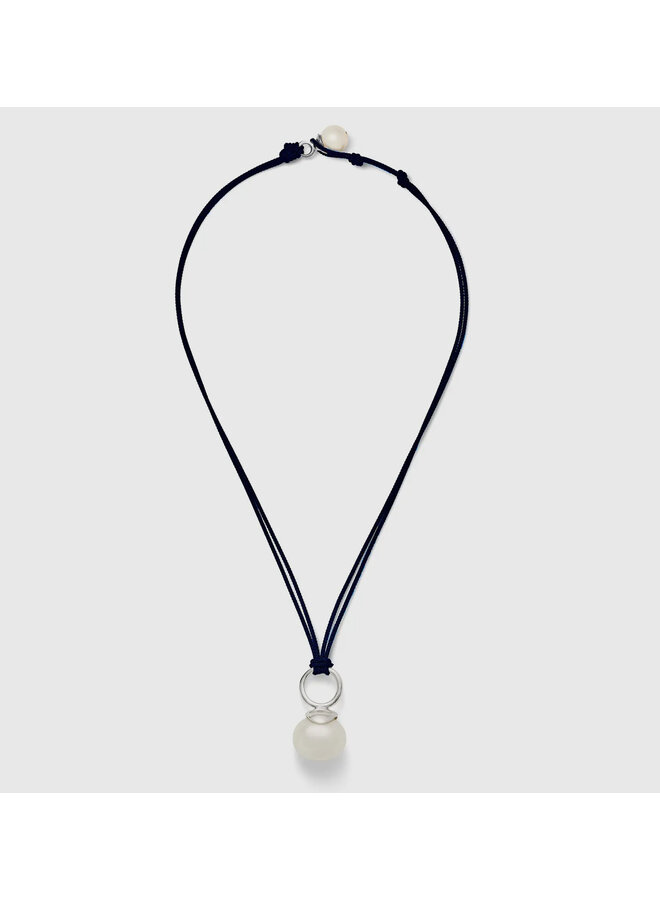 Pebble Pearl Cord Pendant