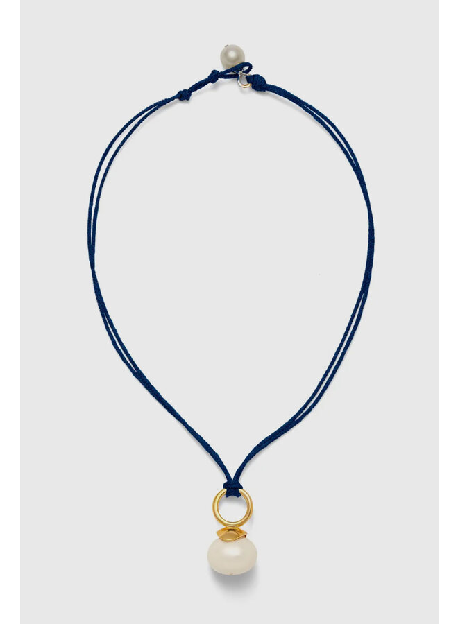 Pebble Pearl Cord Pendant