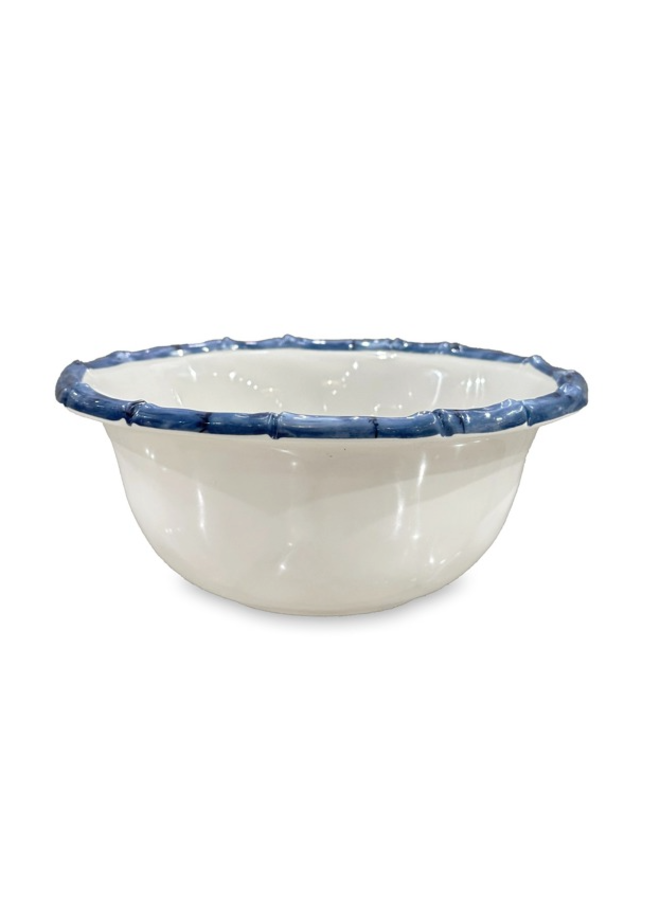 VIDA Bamboo Cereal Bowl (White and Blue)