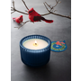 Home for the Holidays Roland Pine 6 oz Blue Single-Wick Ribbed Glass Candle