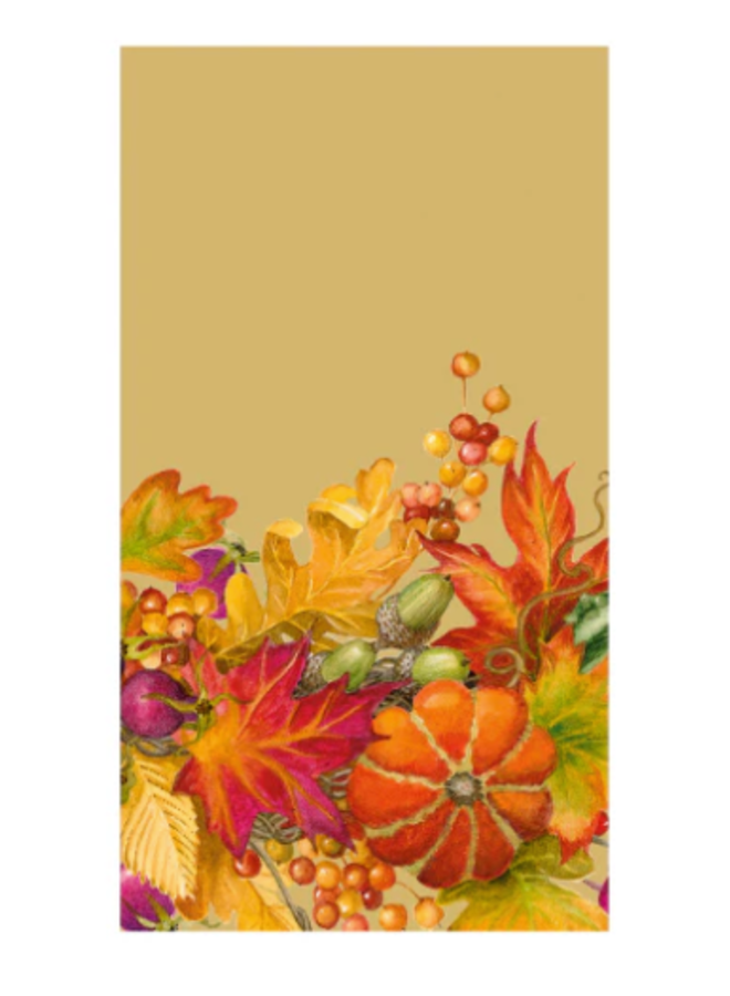 Harvest Garland Gold Guest Towels - 15 Per Package