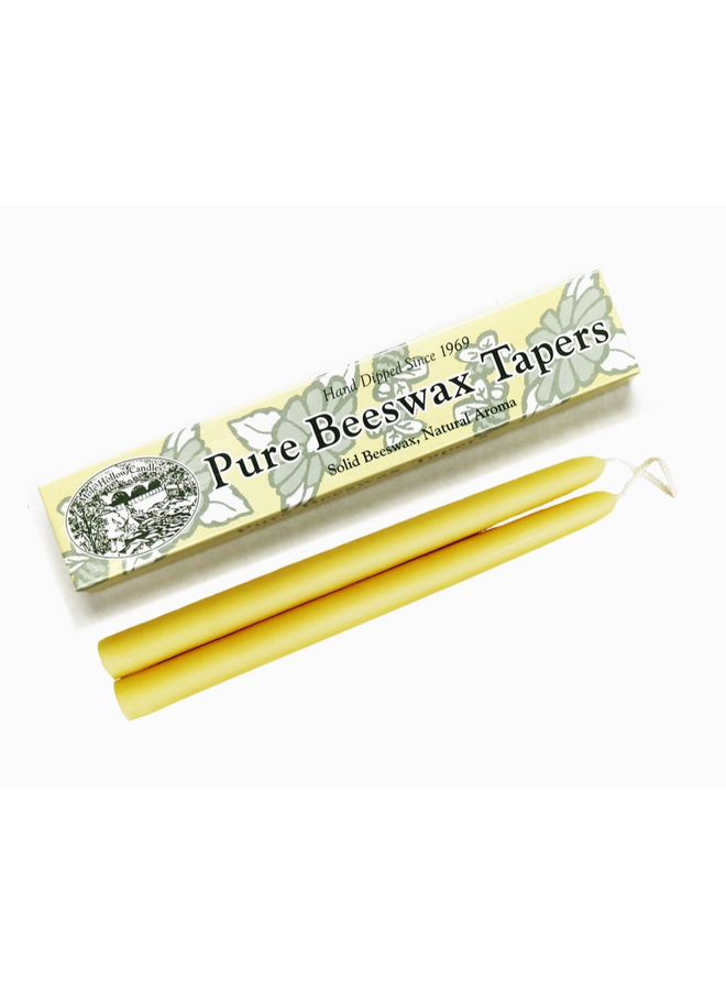 Beeswax 10" Taper Candles Unscented Boxed Pair