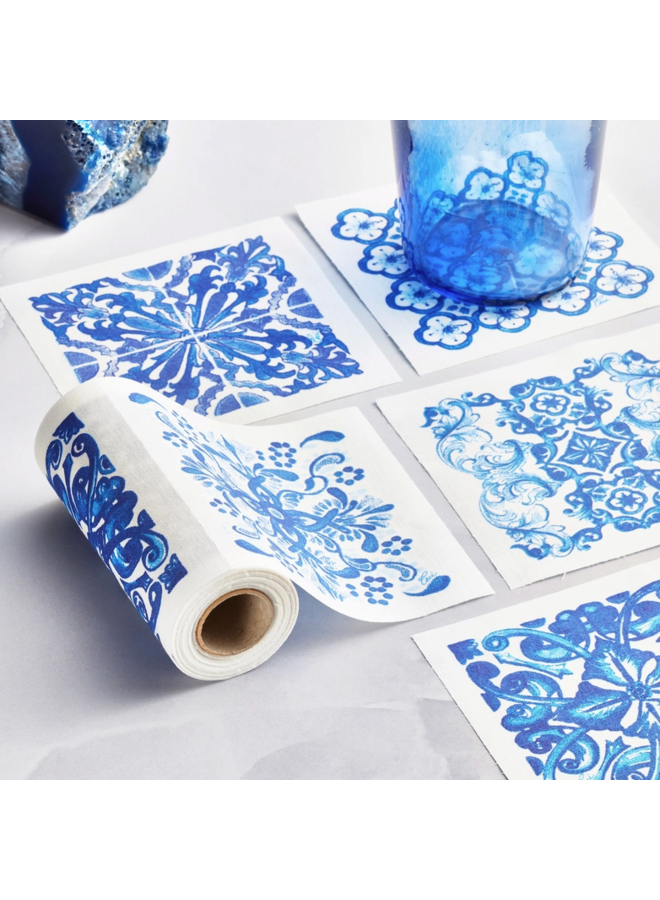 Mediterranean Tile Cotton Cocktail Napkins