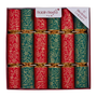Red & Green Bon Bon Party Crackers Set of 12 - 10"