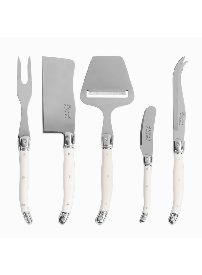 Laguiole 5 Piece Cheese Set White