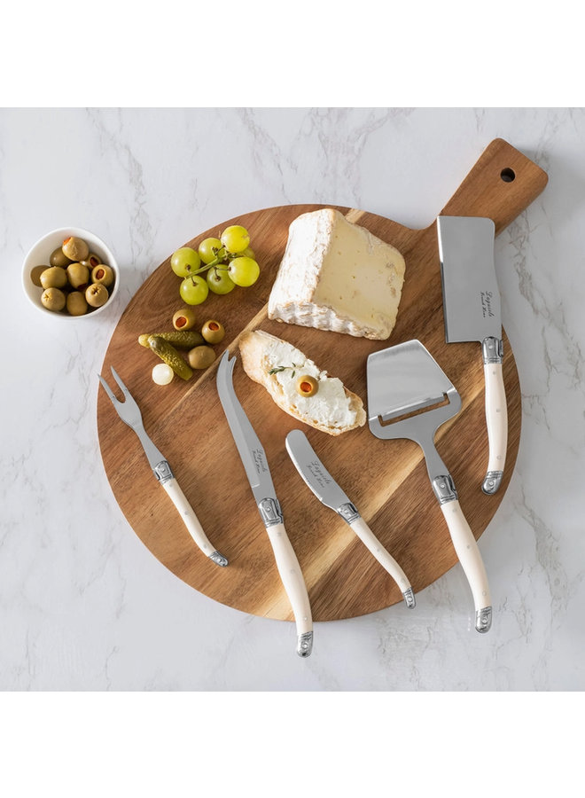 Laguiole 5 Piece Cheese Set White