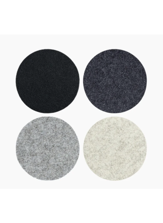 Bierfilzl Merino Wool Felt Round Coaster Multi 4 Pack