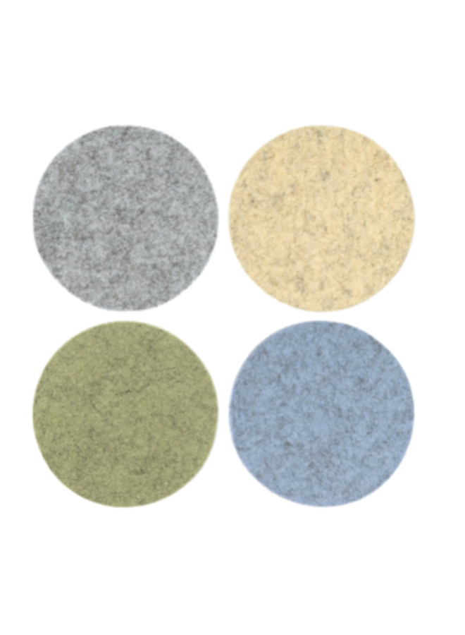 Bierfilzl Merino Wool Felt Round Coaster Multi 4 Pack