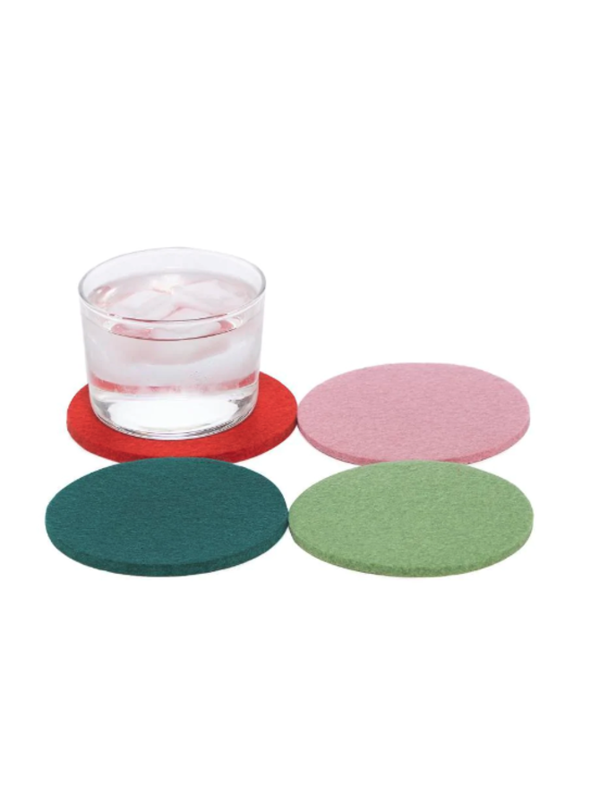 Bierfilzl Merino Wool Felt Round Coaster Multi 4 Pack