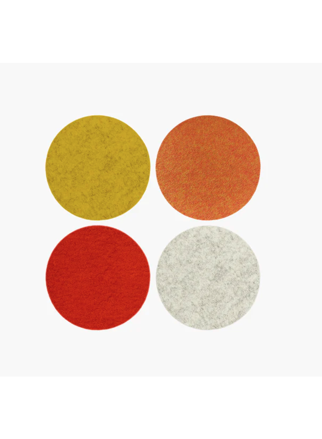 Bierfilzl Merino Wool Felt Round Coaster Multi 4 Pack