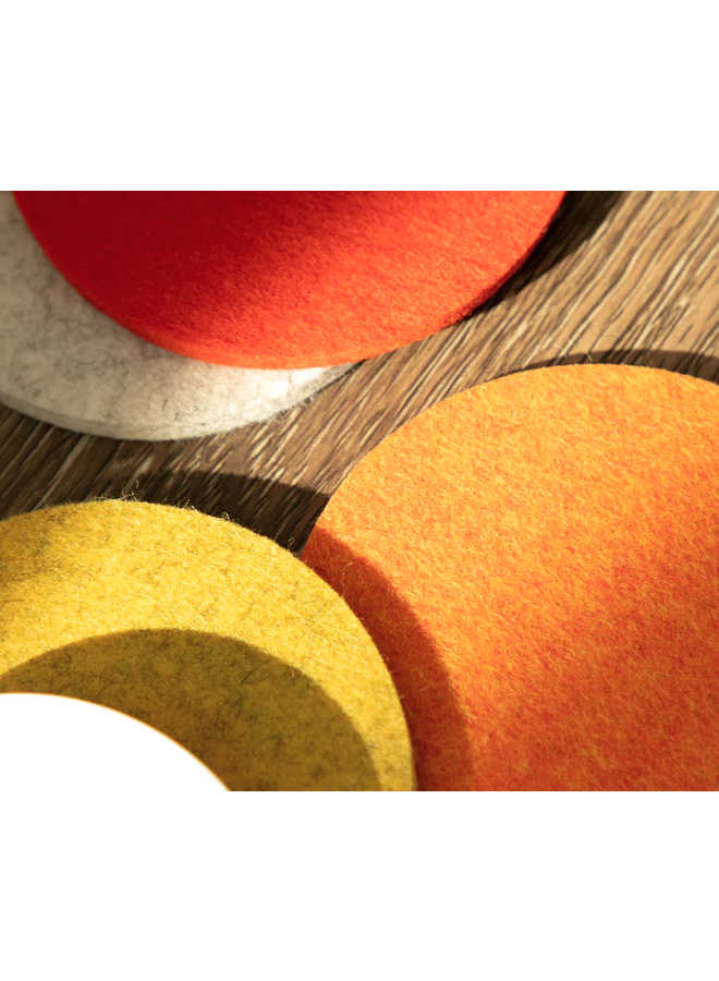 Bierfilzl Merino Wool Felt Round Coaster Multi 4 Pack