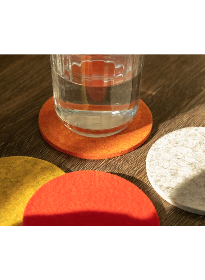 Bierfilzl Merino Wool Felt Round Coaster Multi 4 Pack