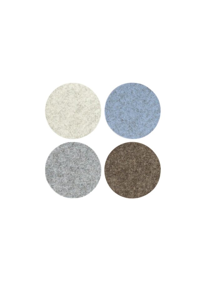 Bierfilzl Merino Wool Felt Round Coaster Multi 4 Pack