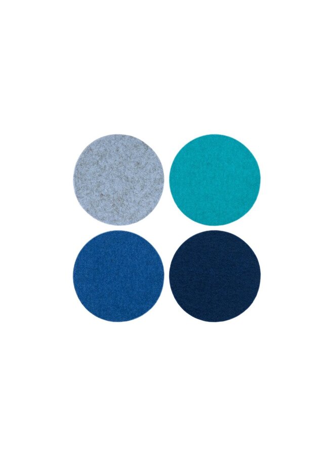 Bierfilzl Merino Wool Felt Round Coaster Multi 4 Pack