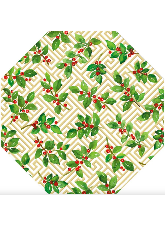 Holly and Fretwork Die-Cut Placemat