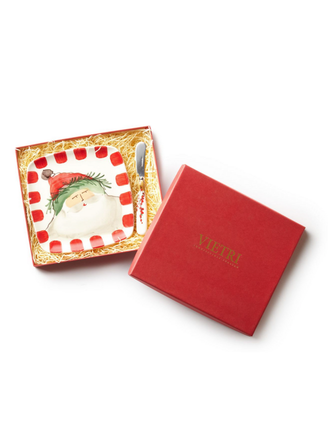 Old St. Nick Square Plate and Spreader Set