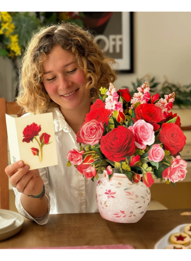 Blooming Roses Pop-Up Greeting Card