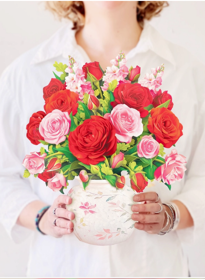 Blooming Roses Pop-Up Greeting Card