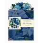 Blue Poinsettia Pop-Up Greeting Card