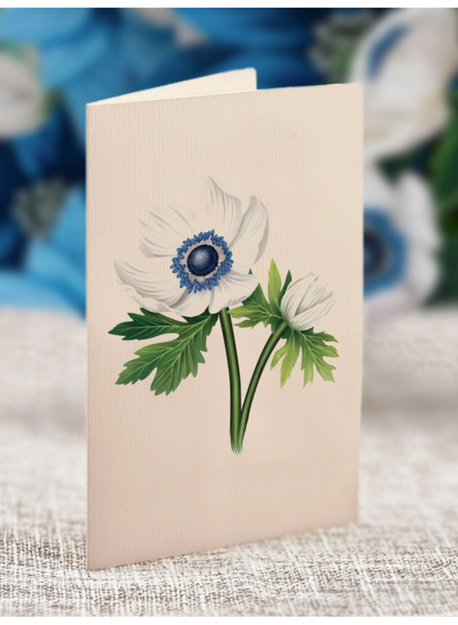 Blue Poinsettia Pop-Up Greeting Card