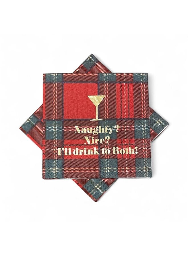 Naughty? Nice? I'll drink to both Cocktail Napkins - 24 Per Package