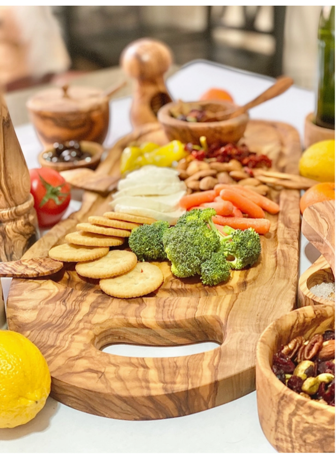 Olive Wood Charcuterie Board - Includes Juice Well