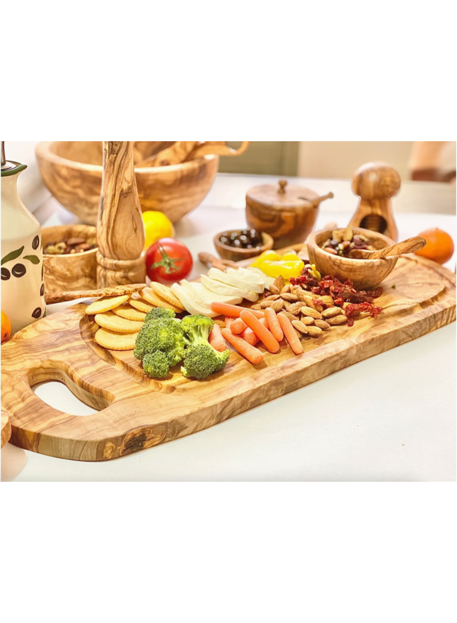 Olive Wood Charcuterie Board - Includes Juice Well
