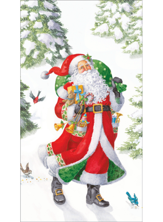 Woodland Santa Recycled Paper Guest Napkins - 15 Per Package
