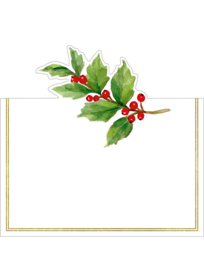 Holly Sprig Foil Place Card 8 included