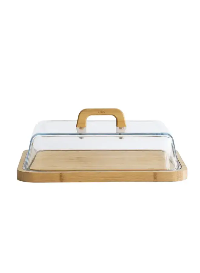 Bamboo Cheese Box w/ Glass Lid