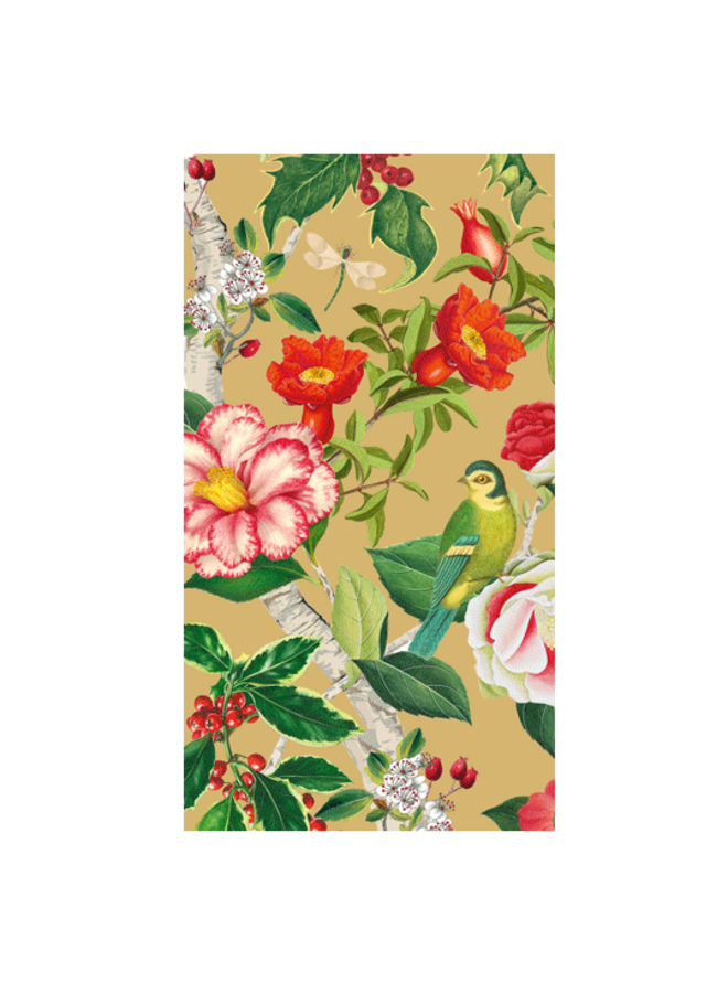 Christmas Chinoiserie Gold Guest Napkins - 15 Per Package