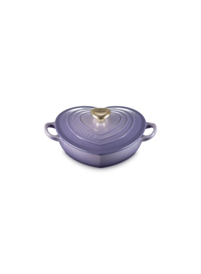 Shallow Heart Cocotte 1.25 Qt with Light Gold Heart Knob