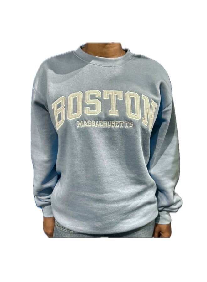Crewneck Sweatshirt Light Blue Boston