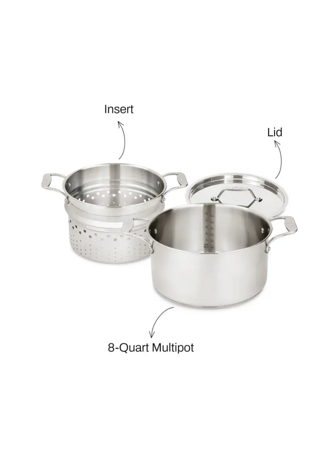 Stainless Steel Multipot w/ Strainer 8 Qt