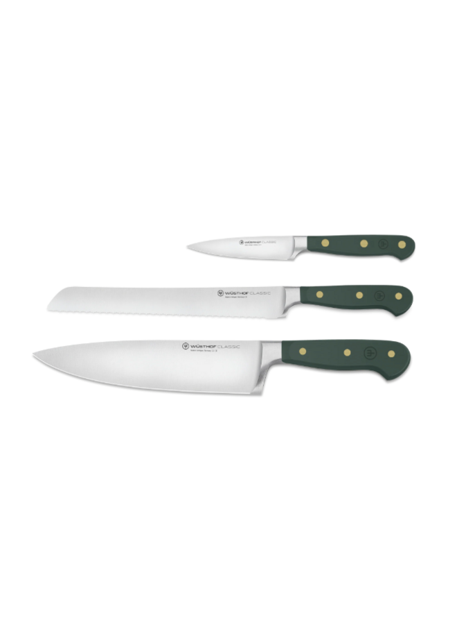Classic Color 3-Piece Set 3.5" Paring,  8" Chef's, 9" Bread Fresh Rosemary