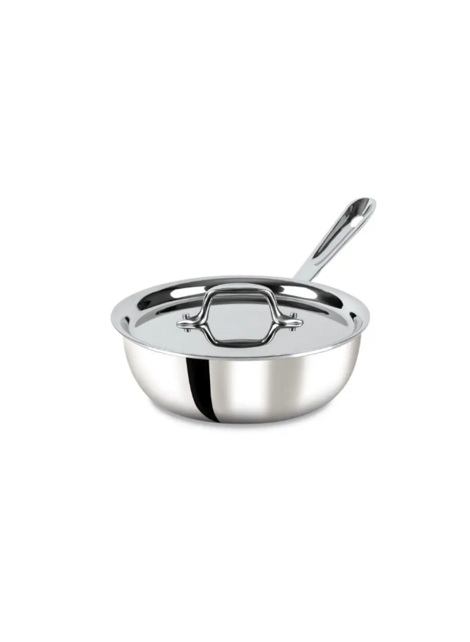 D3 Stainless 3-Ply Bonded 2qt Saucier w/lid