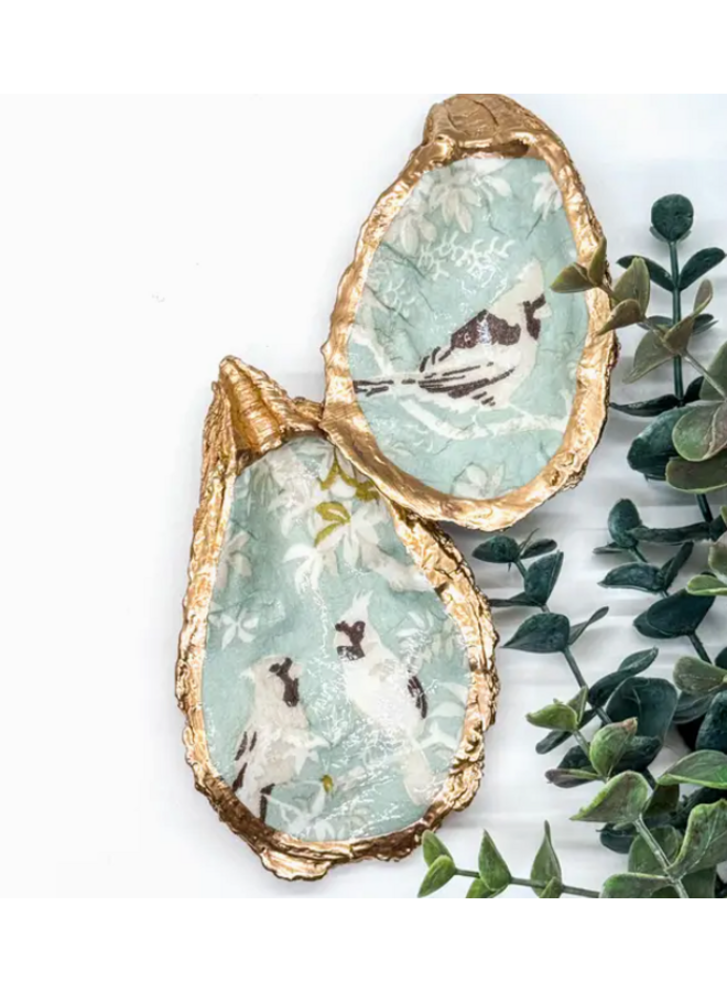 Pastel Cardinals Oyster Trinket Dish