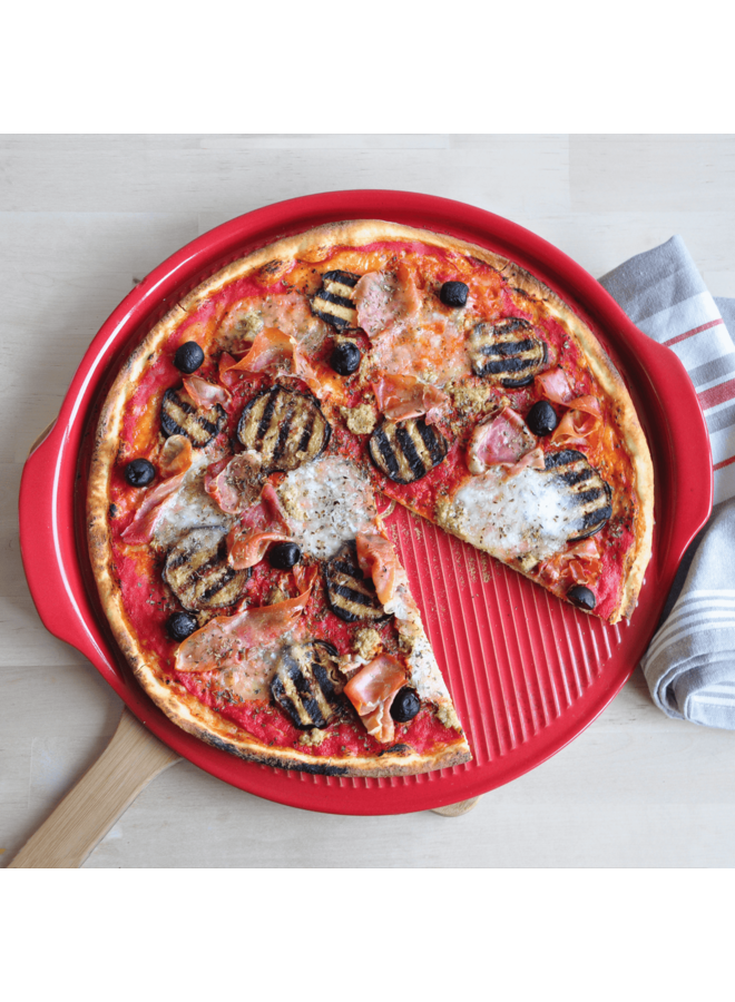 Burgundy Pizza Stone Ridged