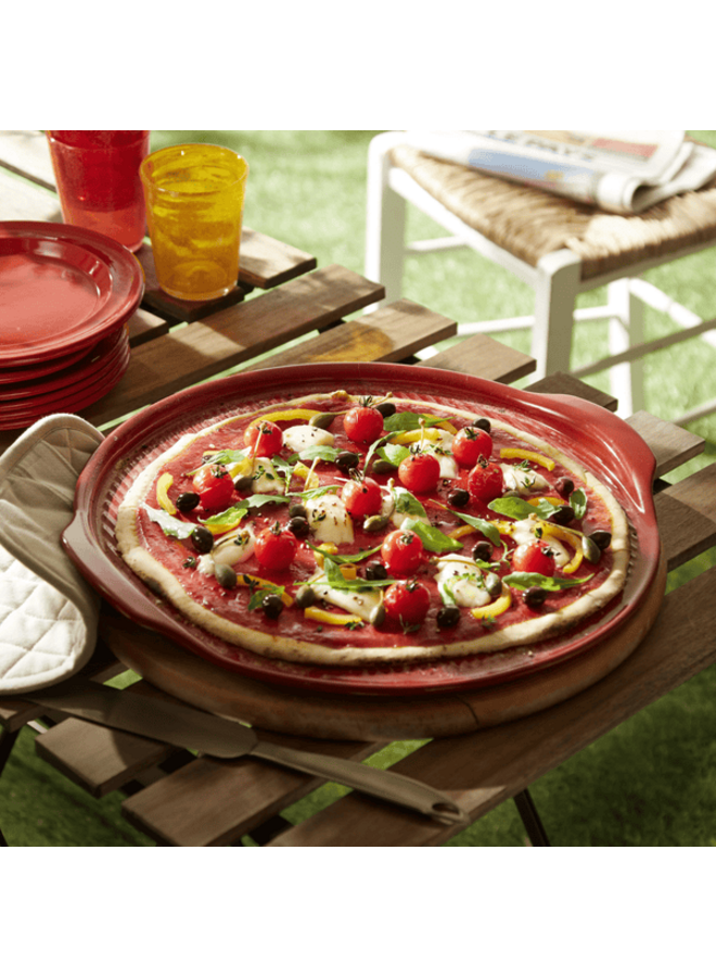 Burgundy Pizza Stone Ridged