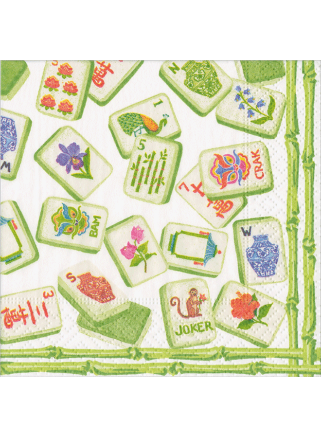 Mahjong Green Cocktail Napkins 20 Per Package