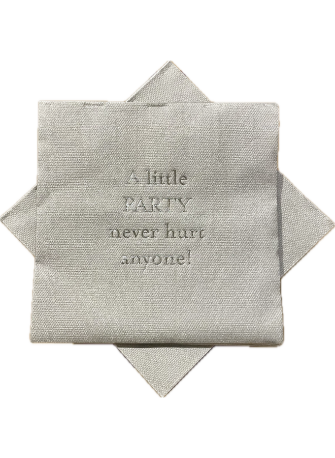 It's Not a Party without Bubbles Silver Cocktail Napkins - 18 Per Package