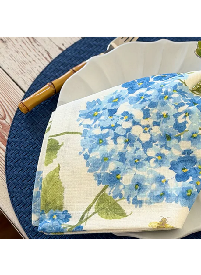 Hydrangea Blue Cotton Napkins - Set of 4