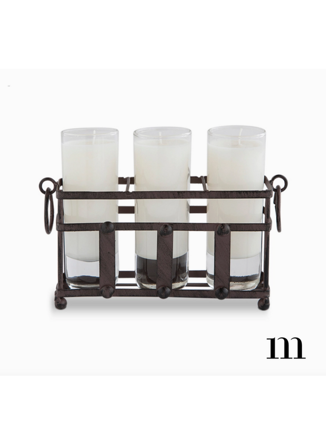 Three Votive Metal Holder