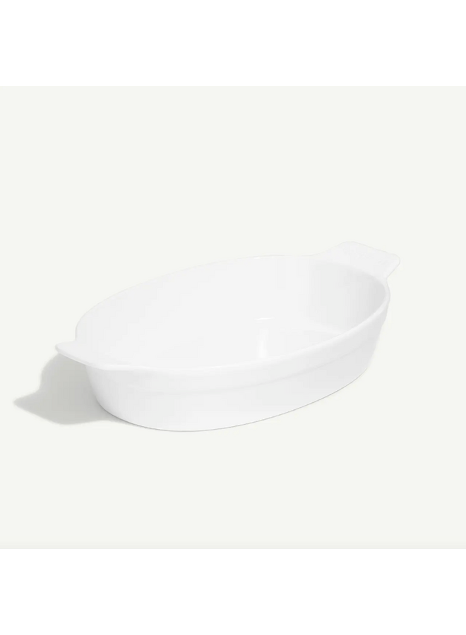 Oval Gratin Dish White Rim