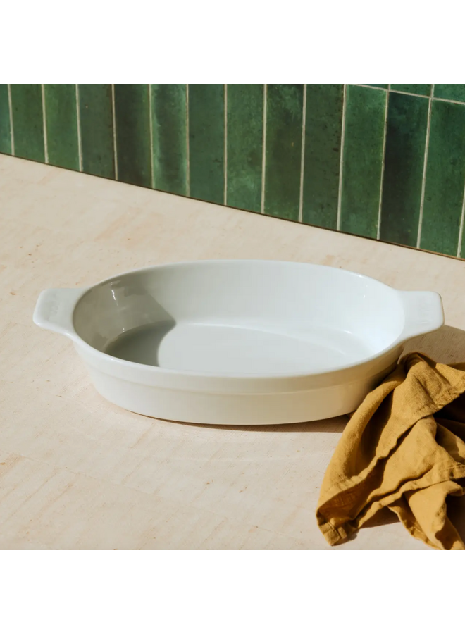 Oval Gratin Dish White Rim