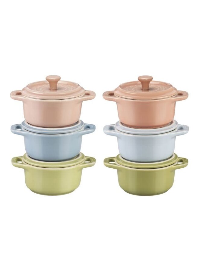 Macaron Pastel Mini Cocotte Set of 6