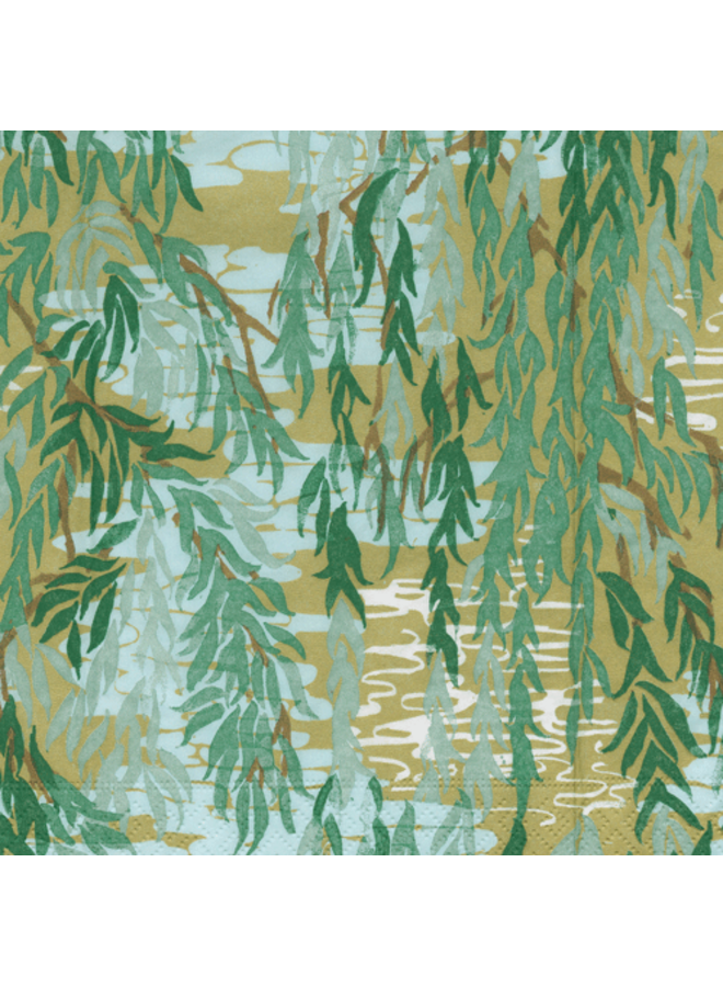 Willows Green Cocktail Napkins - 20 Per Package