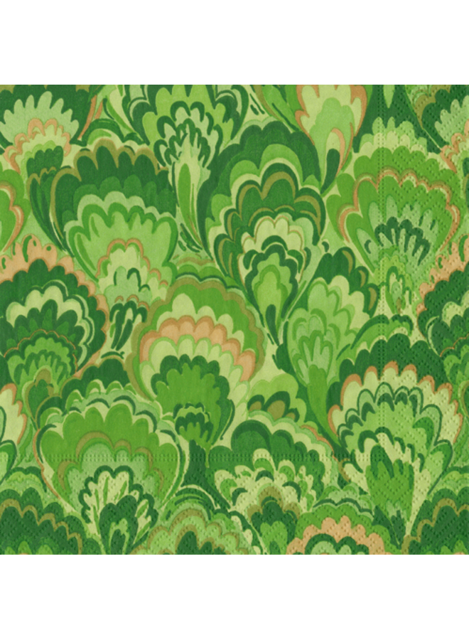 Marbled Ceramica Green Cocktail Napkins - 20 Per Package